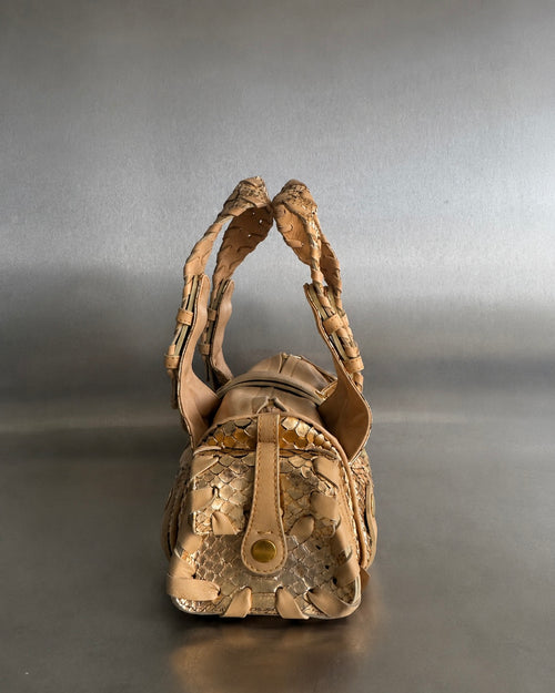 2000s Chloe Gold Silverado Python Bag by Phoebe Philo