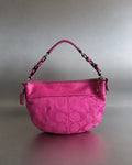 2000s Coach Pink Signature Hobo Shoulder Bag