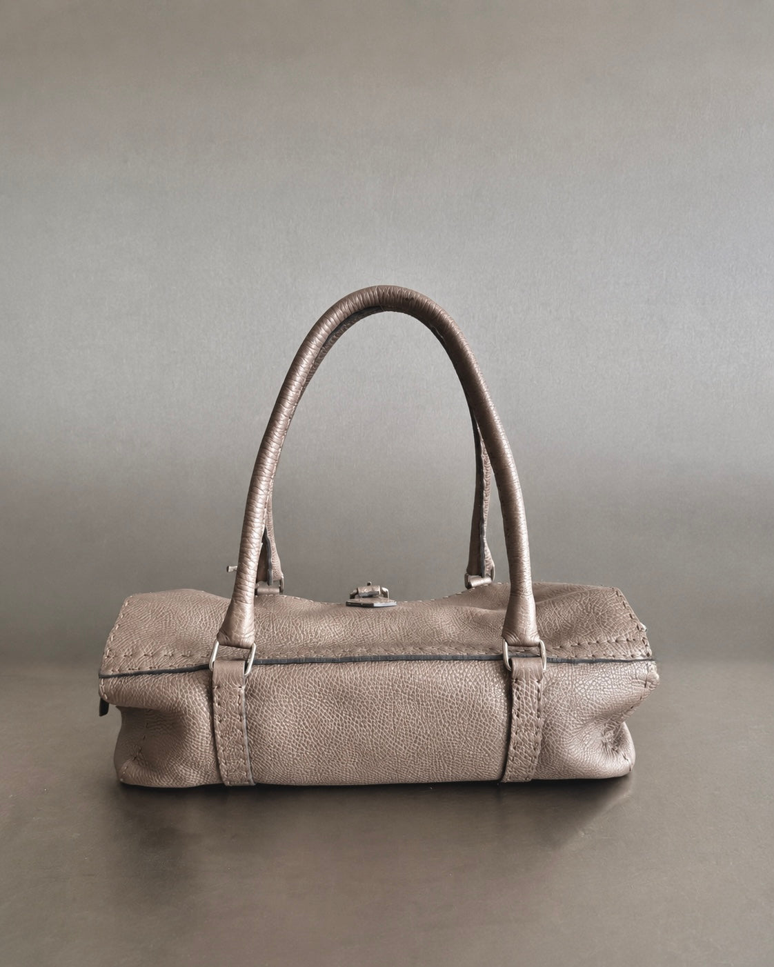 2000s Fendi Beige Metallic Selleria Linda Bag