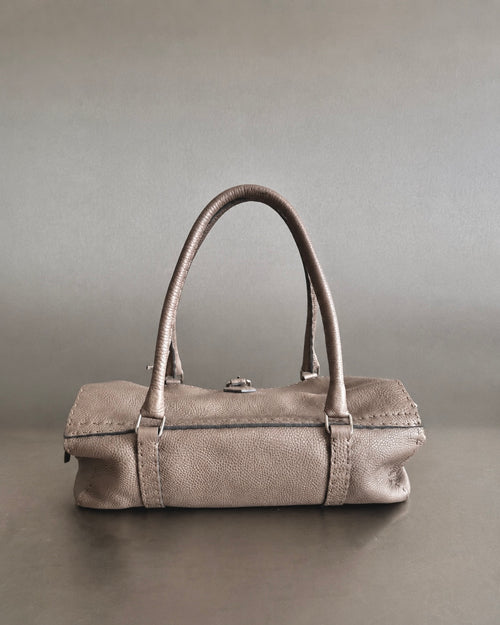 2000s Fendi Beige Metallic Selleria Linda Bag