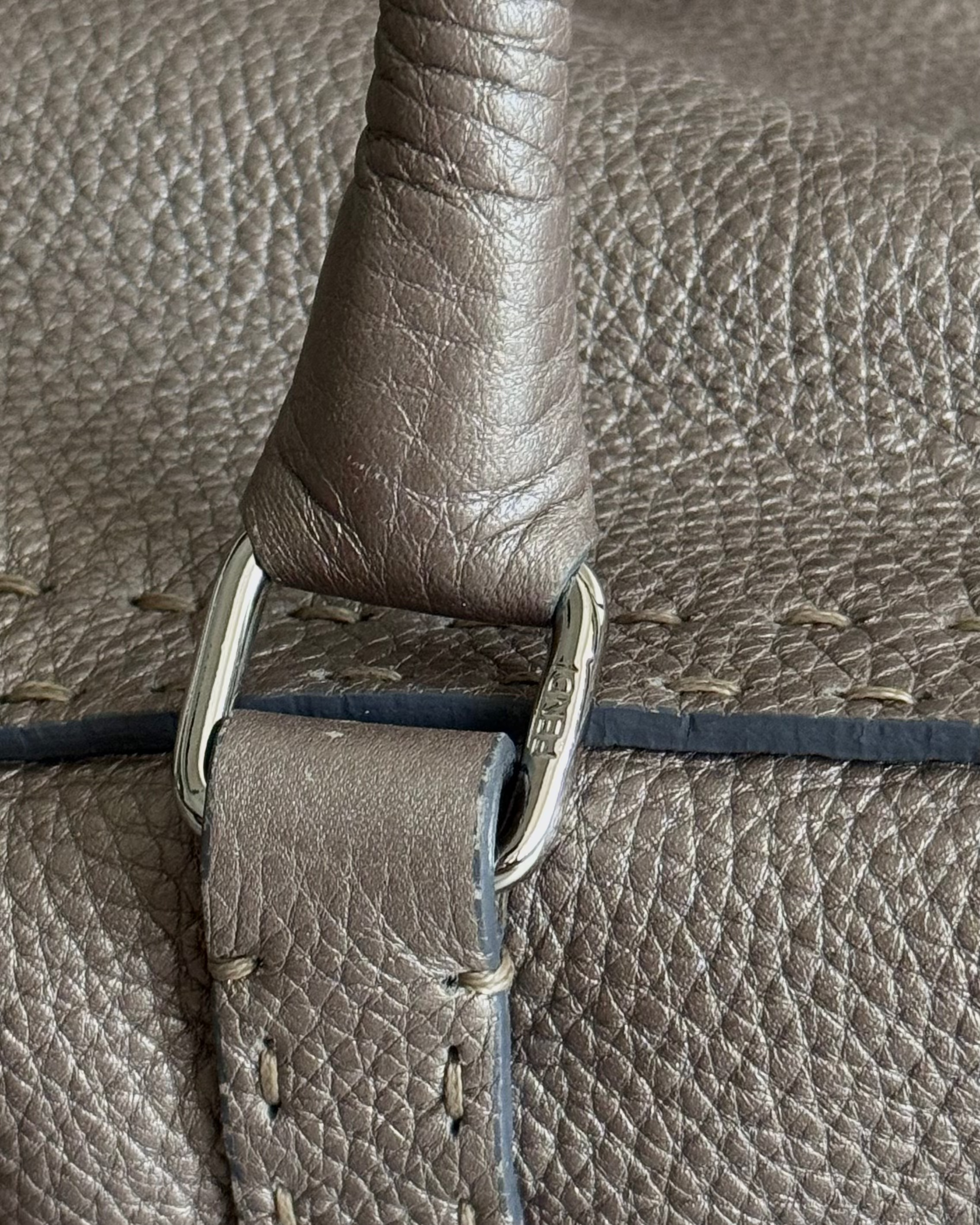 2000s Fendi Beige Metallic Selleria Linda Bag