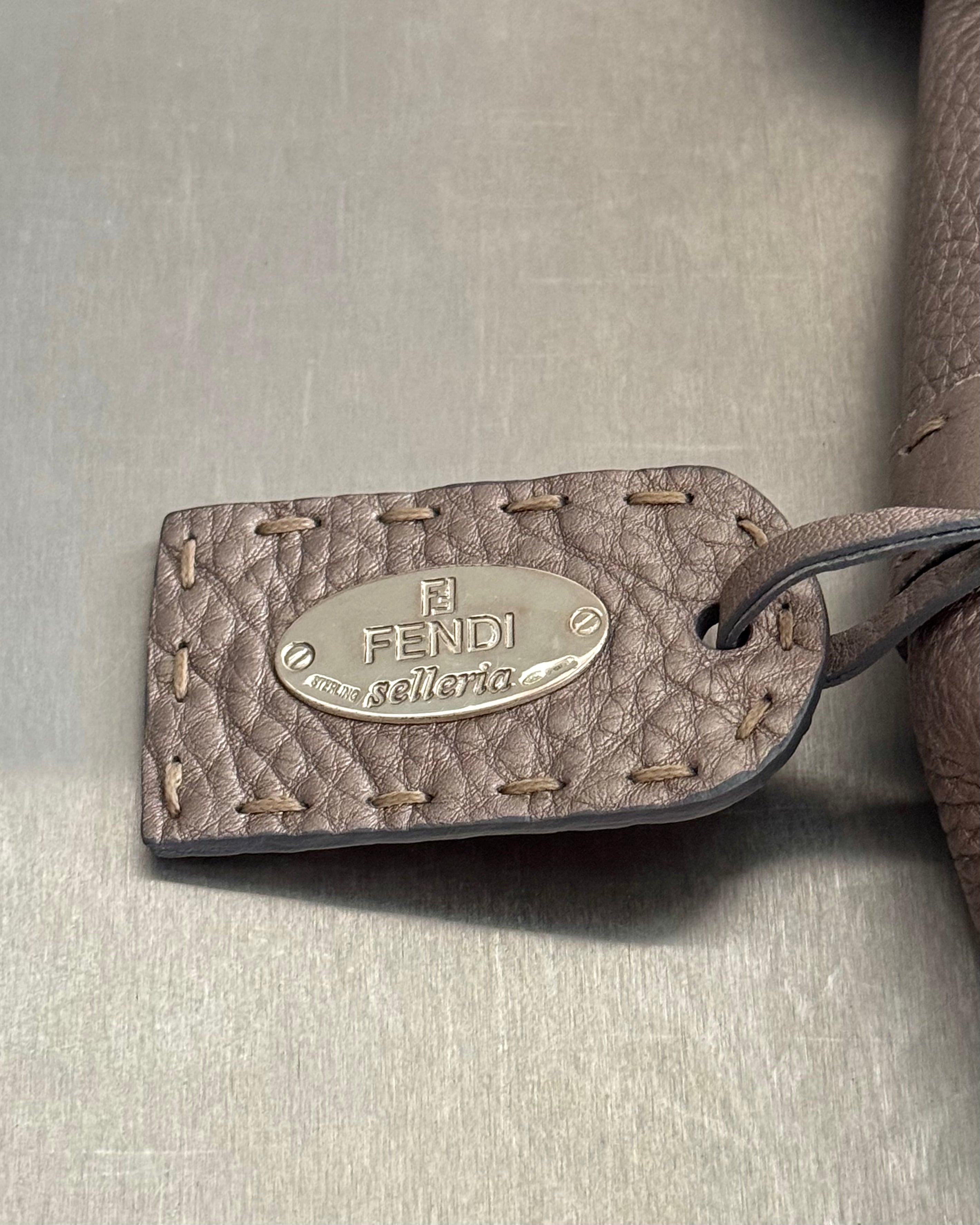 2000s Fendi Beige Metallic Selleria Linda Bag