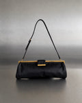 2000s Miu Miu Black Satin Frame Bag By Miuccia Prada