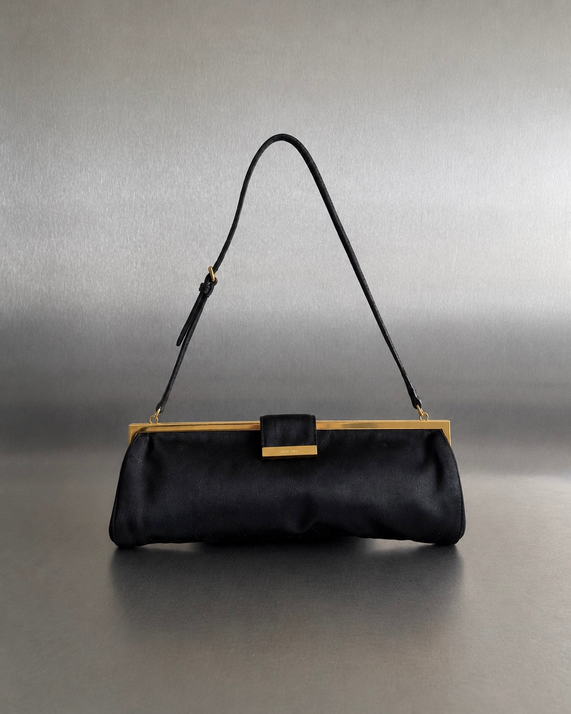 2000s Miu Miu Black Satin Frame Bag By Miuccia Prada