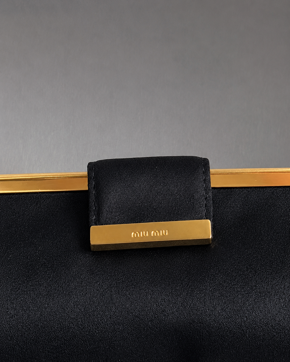 2000s Miu Miu Black Satin Frame Bag
