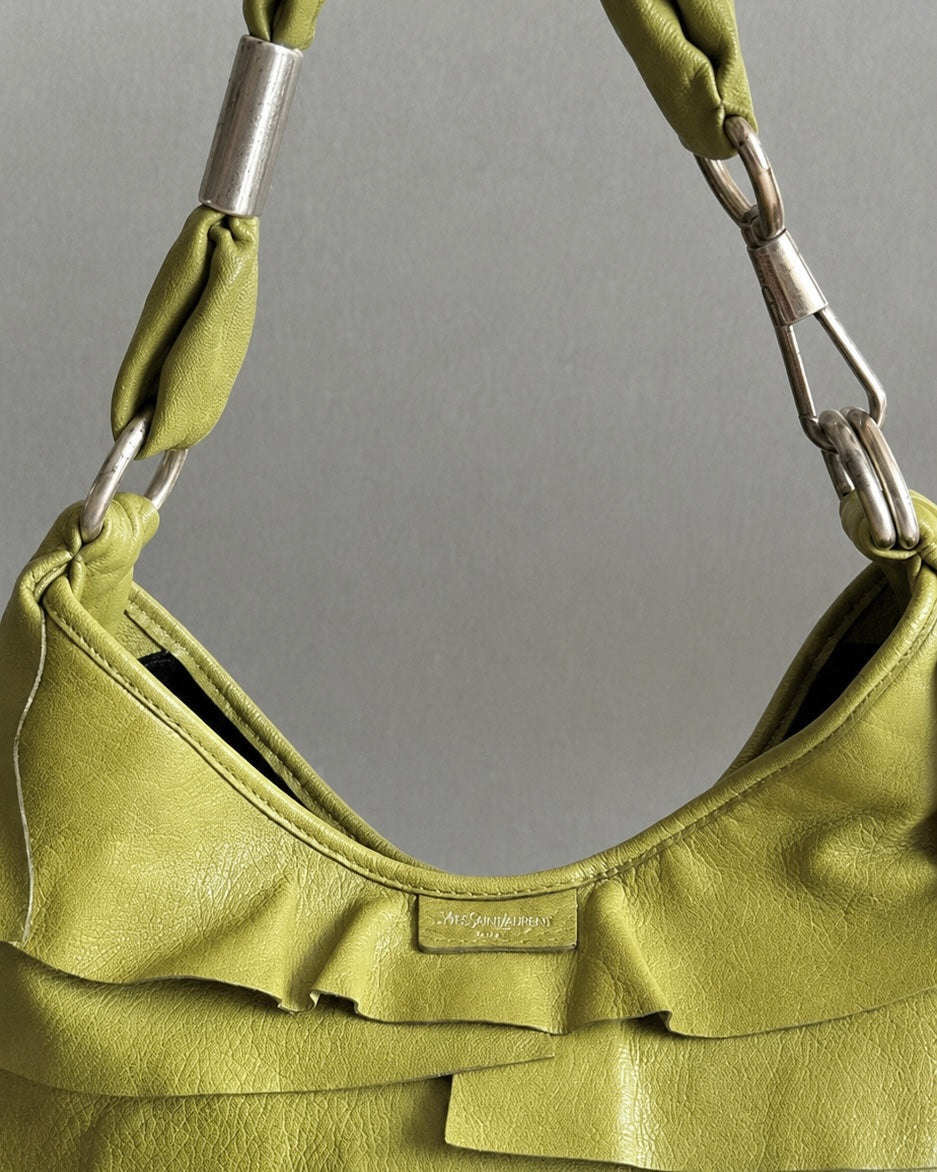 2000s YSL green St. Tropez shoulder bag by Tom Ford 