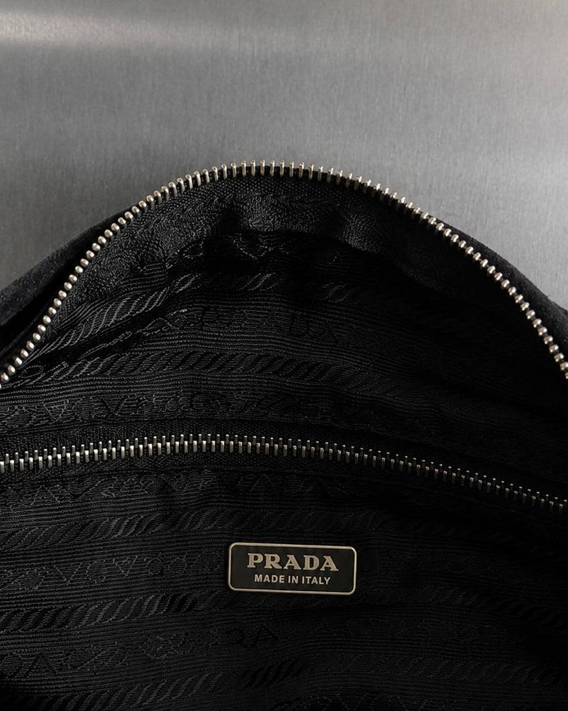 RARE 2000s Prada Camoscio Bow Handle Bag