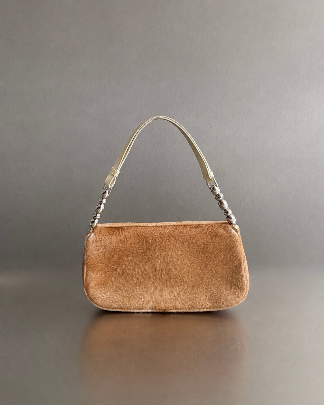 Rare 2000s Dior Tan Pony Hair Malice Shoulder Bag by John Galliano 
