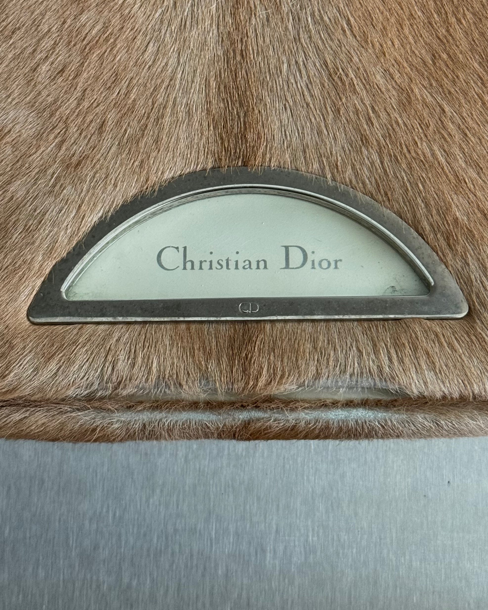 Rare 2000s Dior Tan Pony Hair Malice Shoulder Bag by John Galliano 